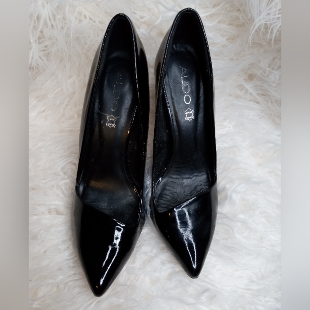 Aldo🔥Authentic Leather Heels Black 8.5